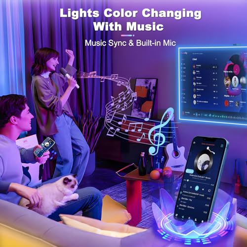 LED Streifen LED Strip 20m mit Fernbedienung & App & Musik Sync, RGB Lichterkette Dimmbar Farbwechsel, LEDs Leiste Band Stripes Bluetooth Selbstklebend für Zimmer Deko/Küche/Decke/Gaming/Party