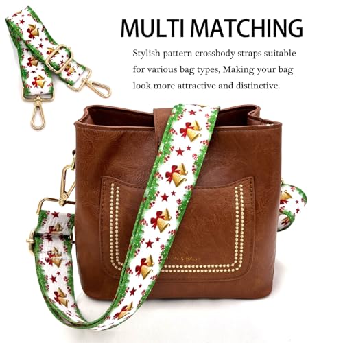 Image of Dsigo Purse Strap, 1.5 inch Wide Gold Alloy Buckle Floral Printing Crossbody Shoulder Strap for Bag Handbag Crossbody Bags