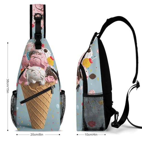 Blue Peacock Sling Bag for Men Women - Adjustable Crossbody Chest Backpack, 15" Travel Hiking Fanny Pack2