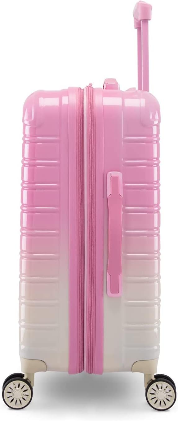 review Hard surface luggage 1-20 carry on luggage Airline approved expandable non detachable suitcase with swivel wheel 2 Extended suitcase with swivel wheel travel suitcase (Pink Punch)