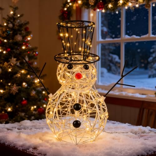 LEDYA Schneemann Weihnachtsbeleuchtung, 400 LEDs Warmweiß, 31 cm LED...