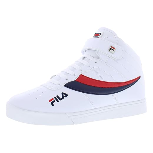 Fila Men's Everyday Sport Athletic Casual High-Top Vulc 13 MID Lace Up Sneaker Shoes, Black/Black/White, 9.5