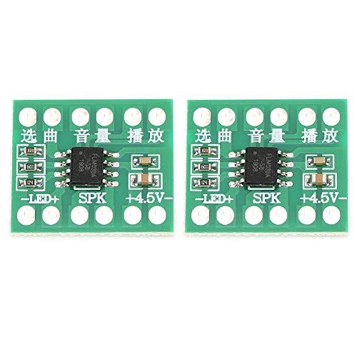 FUZHUI Sound Module, Recordable Sound Module, Light Activated Recordable Sound Chip, 2Pcs 38 Music Chip DIY Module, Adjustable Volume, LED Support for Smart Doorbells and Locks Accessories