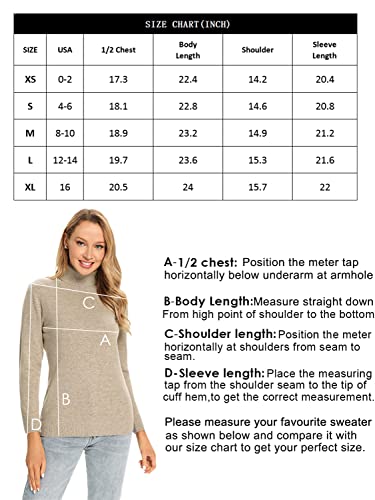 Lanpulux 100 Percent Pure Wool Turtleneck Apricot Sweater Women Long Sleeve Lightweight Cozy Pullover Jumper Tops #TOP4