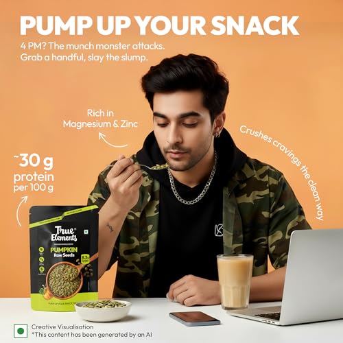 Image of Edible Seeds Combo 700g by True Elements (Chia + Sunflower+ Pumpkin each 150g + Flax Seeds 250g) Pack of 4
