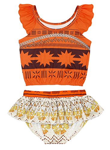 AmzBarley Girls Swimwear 2 Pieces Bathing Suit Ruffle One Shoulder Swimsuits Bikini Set Swimming Skirts3