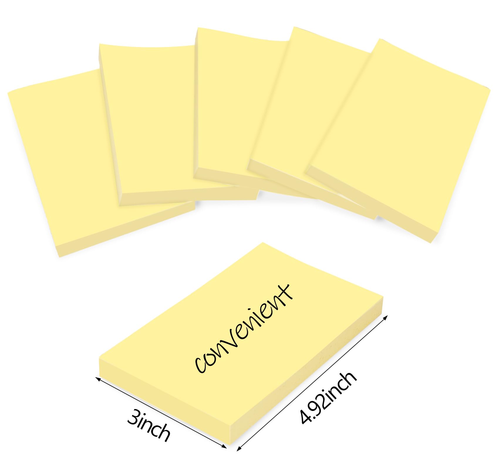 Agoer 1200pcs Haftnotizen Gelb - 76x127mm Klebezettel Groß Selbstklebende Notizzettel Sticky Notes zum Beschriften, Wiederaufklebbar Haftnotiz für Schule Zuhause, Büro - Back To School
