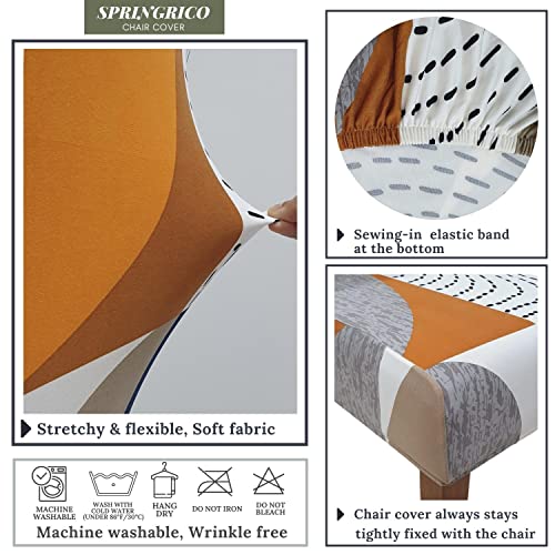 Image of SPRINGRICO Polyester Chair Covers For Dining Room (4 Pack, Color Matrix, Multicolor)