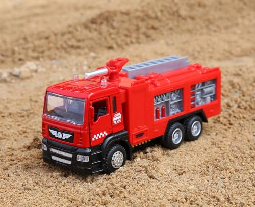 Image of Micro Fire Truck Toy with Light & Sound | Mini Rescue Vehicle for Kids Boys Age 3-7 Years | Red Fire Engine Play Toy for Birthday Gift, Pretend Play & Emergency Vehicle Collection