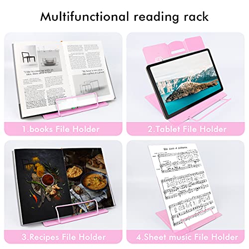 Cs Cosddi Book Stand Holder - Portable Metal Desktop Adjustable Foldable Cookbook Holder,Recipe Book Holder,Textbook Stand，Music Stand，Book Stands & Holders For Reading #TOP2