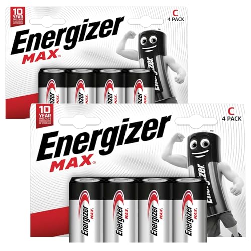 Energizer C Batteries – Pack of 8 | 1.5V Alkaline Batteries for Toys, Flashlights, Radios & Everyday Devices | Long-Lasting Power & Leak-Resistant Design in Axpower packaging