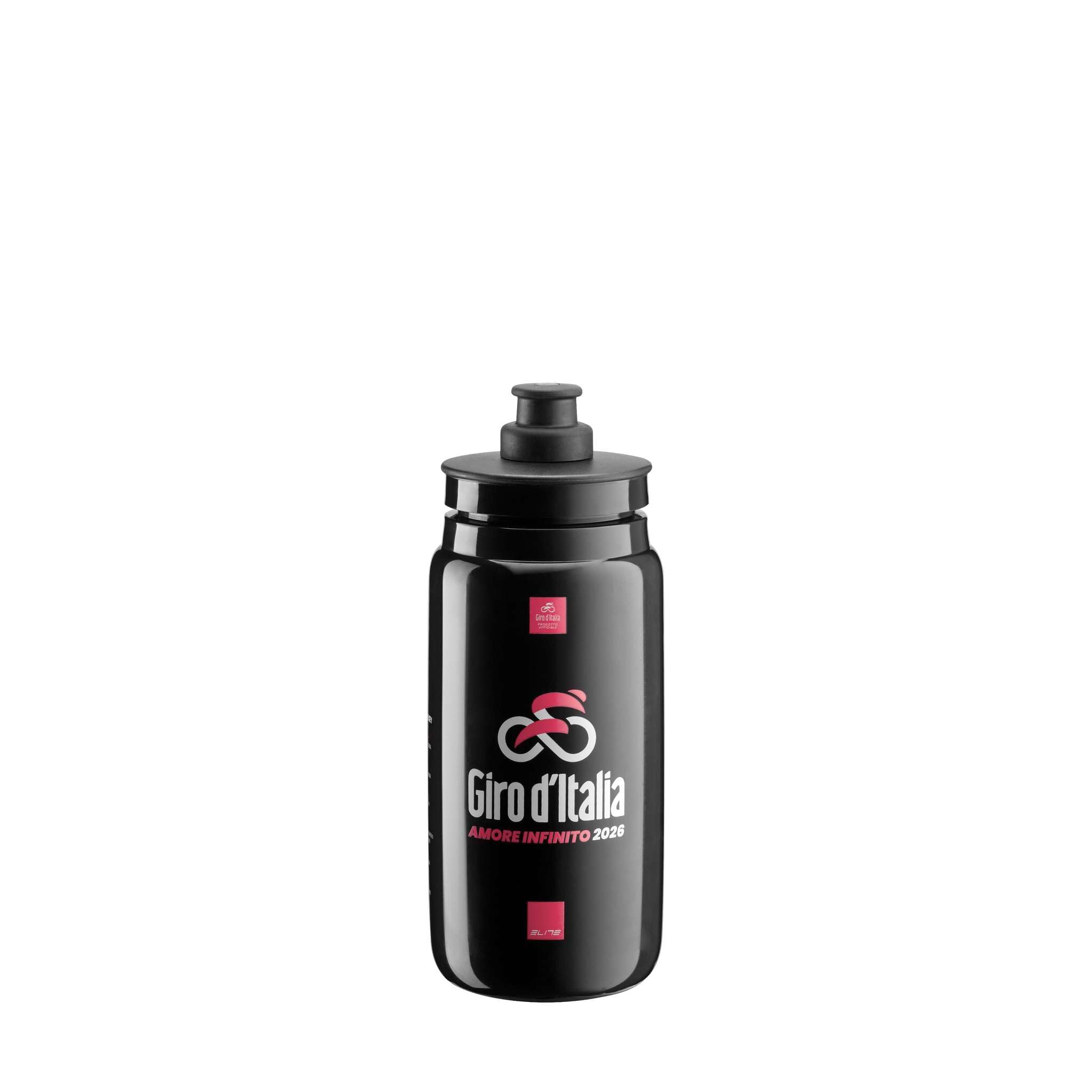 ELITE Fly Giro d'Italia 2026 Water Bottle – Black Map Edition – Ultra-Lightweight Cycling Bottle 550ml