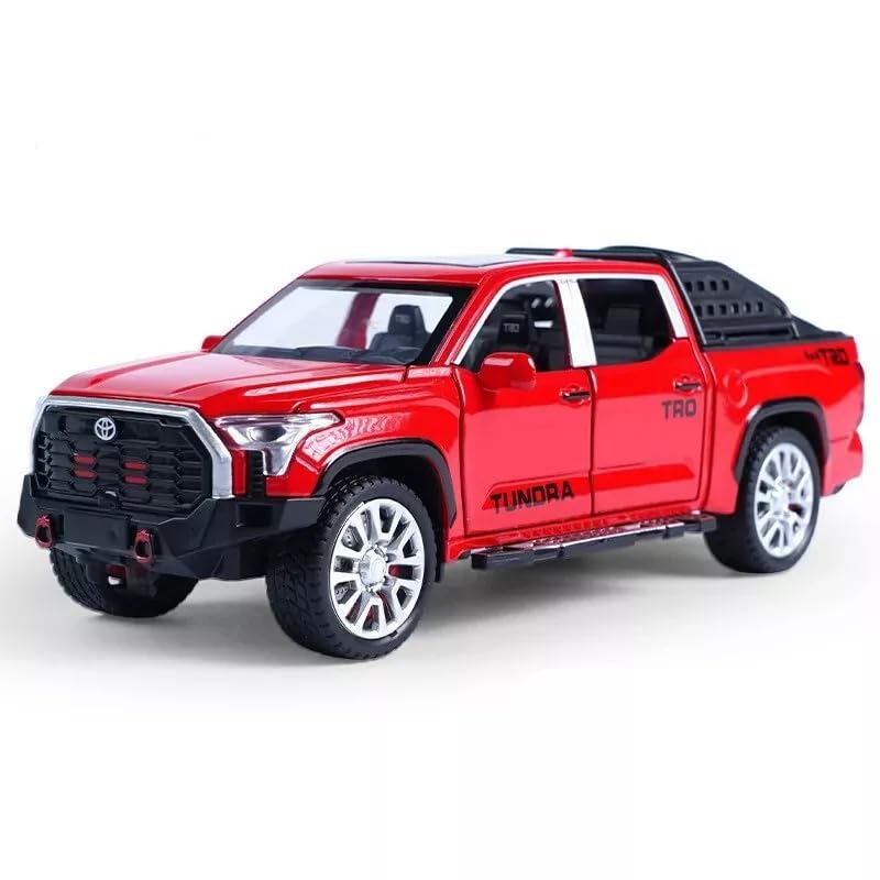 Image of 1:32 Toyota Tundra Alloy Pickup Off-Road Diecast Metal Pull Back Car with 6 Openable Doors with Sound and Light Toy Decoration car Best Gift Toys for Kids 【Color As Per Stock】