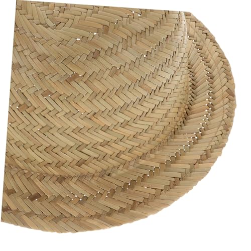 Toyvian Compact Straw Sun Hat for Boys and Girls Cute Woven Bucket Hat Wide Brim for Beach Pool and Outdoor Activities Uv for Boys and Girls Beige3