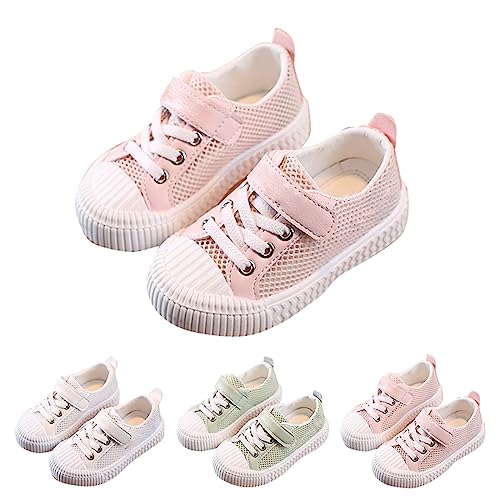Boys & Girls Mesh Shoes Toddler Canvas Shoes Lace up Flat Tennis Shoes Hook and Loop Ribbing Surrounding Sneaker