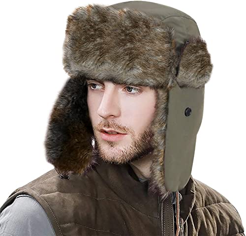 YESURPRISE Trapper Ushanka Hut Warm Russian Trooper Fell Ohrenklappe Winter Skifahren Mütze Cap Fits Men & Frauen Cover
