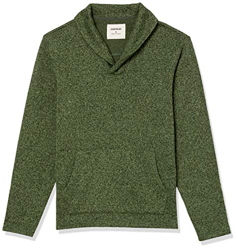Amazon Brand - Goodthreads Men's Sweater-Knit Fleece Long-Sleeve Shawl Collar Pullover, Olive, Medium Tall