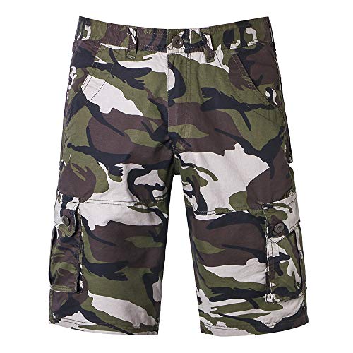 Mens Shorts,Men's Cargo Short, Relaxed Fit Outdoor Comouflage Camo Cargo Shorts for Men