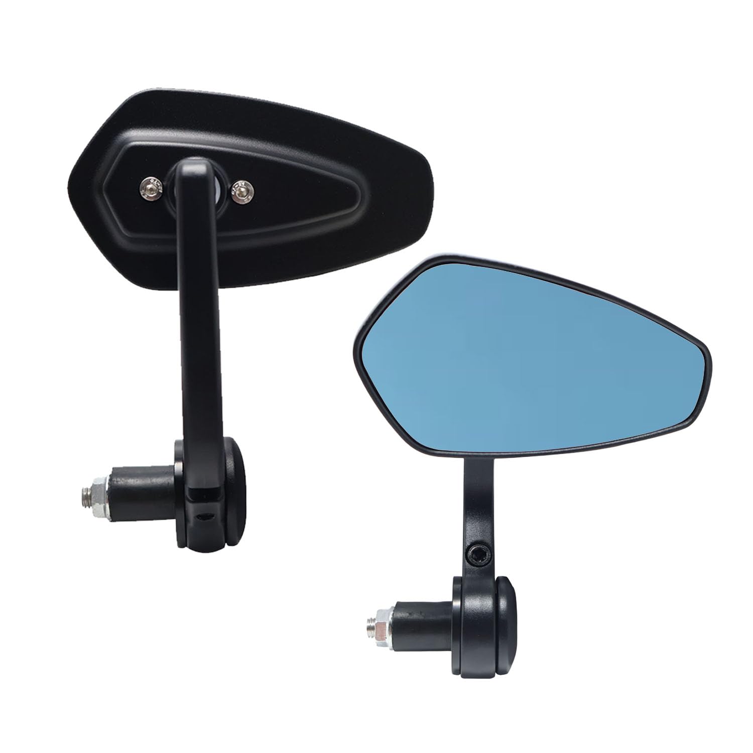 Specchietti Retrovisori per Manubrio Moto Universali 7/8" 22mm, Specchietti Laterali per Moped, Street Bike, Cruiser, Scooter, Bobber, Cafe Racer, Roller, Quad, ATV