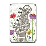 You Belong Among The Wild Flowers You Belong Somewhere You Feel Free 20X30 cm Vintage Look Tin Decoration Art Sign for Home Kitchen Bathroom Farm Garden Garage Inspirational Quotes Wall Decor