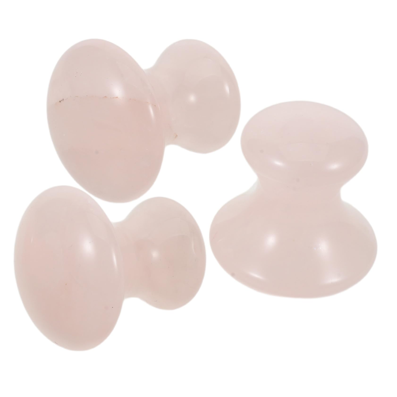 3pezzi Rullo di Pietra Preziosa per Massaggio Facciale Strumento Gua Sha in Rosa per Massaggio Viso Massaggiatore di Cristallo per Viso