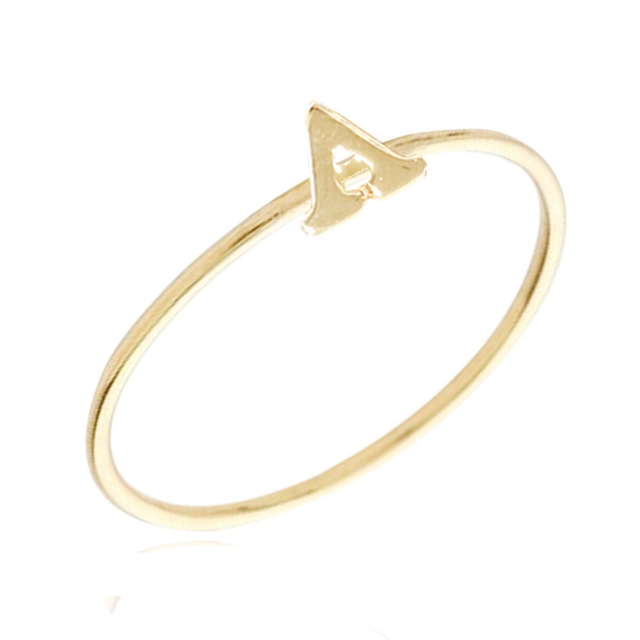 WrapablesGold Plated Stackable Initial Letter Ring Size 6
