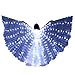 Produktbild KiyomiQvQ Federflügel Engel Bauchtanz Angel Isis Wings Bunte Schmetterlingsflügel mit Teleskopstab, kalte Lichtquelle, Bauchtänzerin Flügel Halloween spaß Darstellende Künste