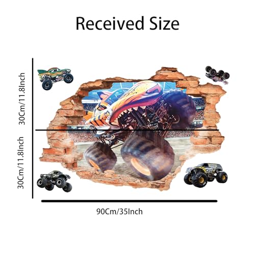 Vinilo decorativo infantil 3D Monster Truck removible miniatura 2