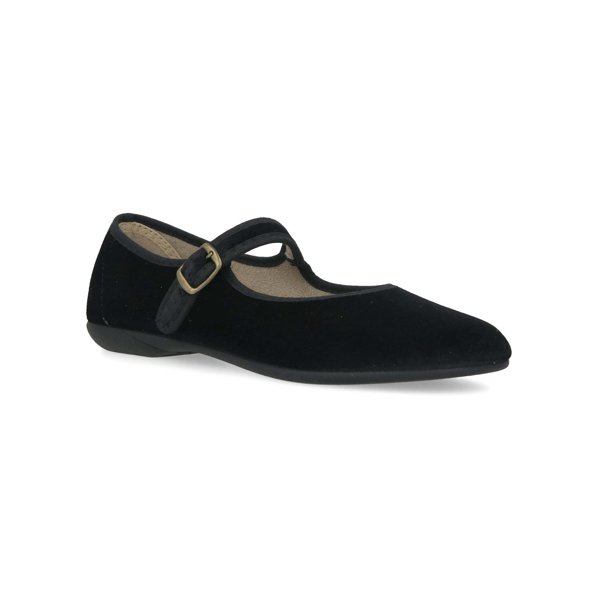 Merceditas Mujer de Terciopelo. Bailarinas Planas Sandalias Casual Mary Jane Cómodas. Hechas en ESPAÑA. Cierre Hebilla. Color Negro y Burdeos