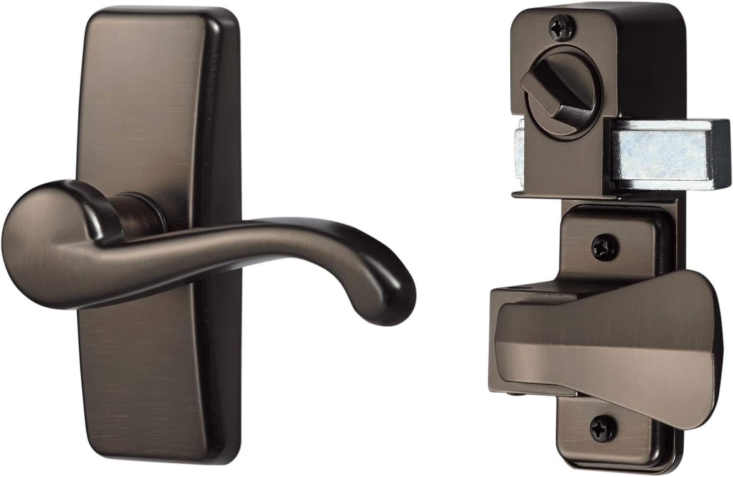 Ideal Security HK357DB05ORB Deluxe Storm & Screen Door Lever Handle with Deadlock