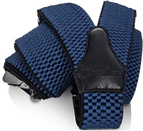 Decalen Tirantes para caballero con clips extra fuerte amplio 40 mm Adjustable Elastics Y forma (Azul) Cover