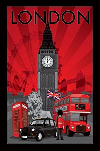 1art1 50500 Londra - Collage, Bigben, Taxi, Cabina...