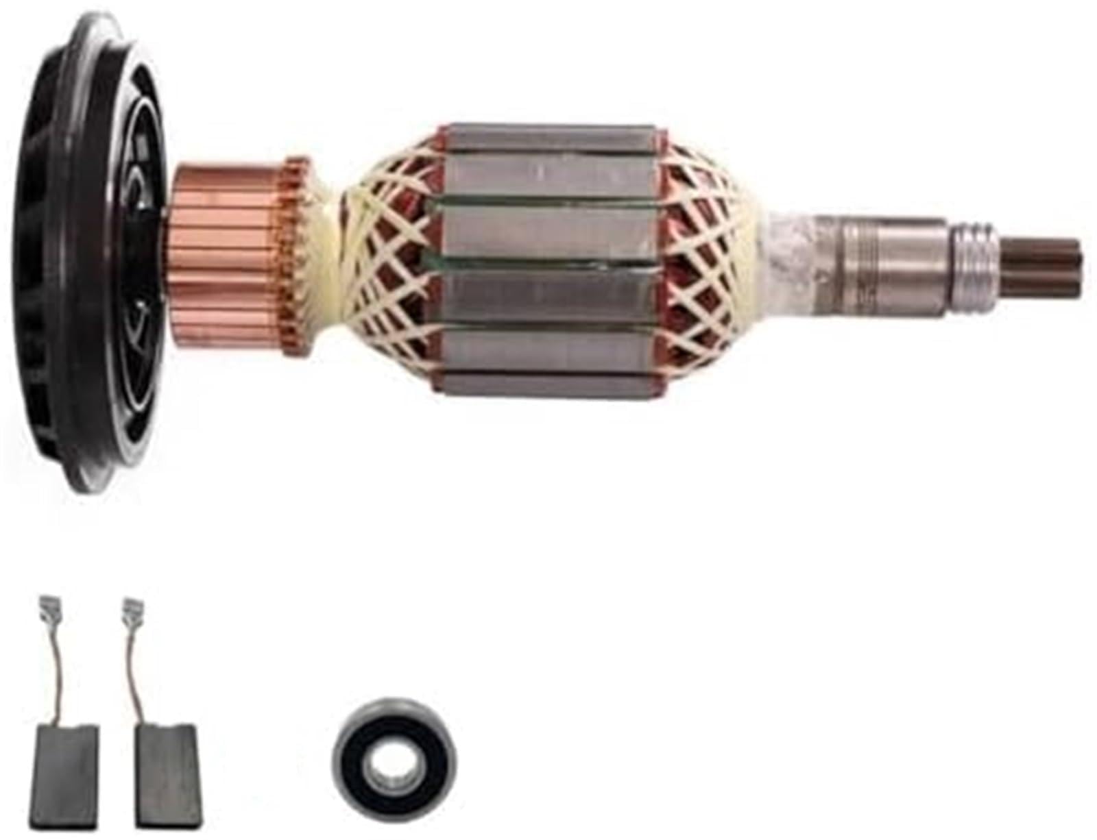 Wivplex For anclaje de rotor + escobillas carbón + cojinete, for Bosch, martillo demoledor GBH11DE, for GSH11E, for repuestos Armadura del rotor