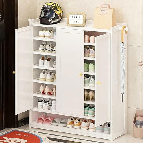 Adjustable 9-Tier Bamboo Shoe Rack - Slim Freestanding Cabinet with Removable Dividers for Hallway, Entryway & Closet Storage - Space-Saving Shoe Organizer