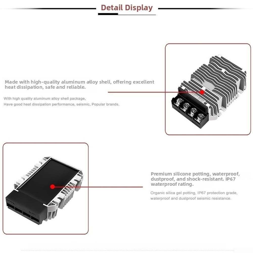 Transformador de tensión de 48 V a 12 V DC-CC, 720 W, 60 A, IP67, resistente al agua, para sistema solar de carros de golf