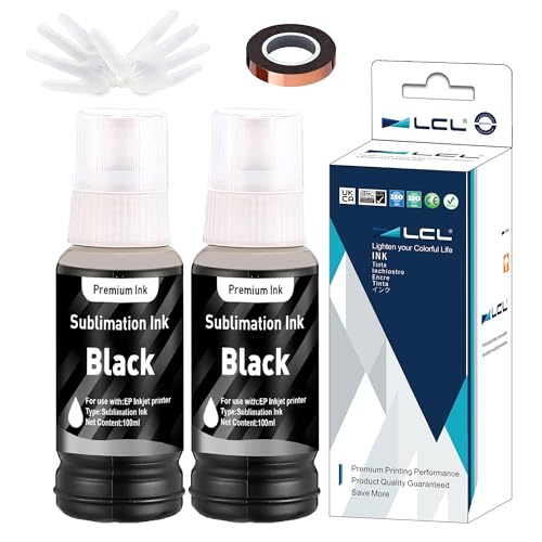 LCL 200ML Sublimation Ink Refill for Epson EcoTank Printers ET-2700 ET-2750 ET-2751 ET-2756 ET-3700 Inkjet Printers for Heat Transfer Mug Tumbler T Shirts(Autofill/Upgrade Version/ICC Free) 2 Pack
