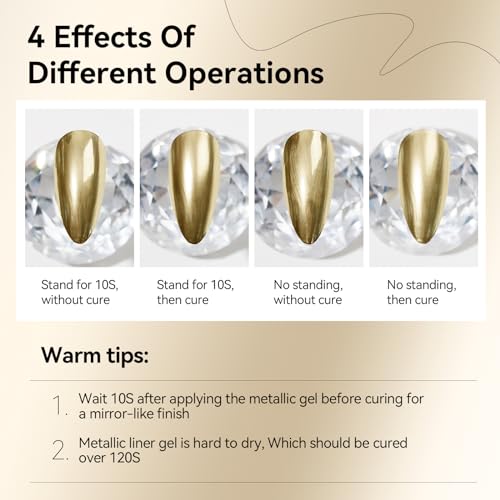 Mizhse Metallic Gel Liner Nail Art 4 colores miniatura 4