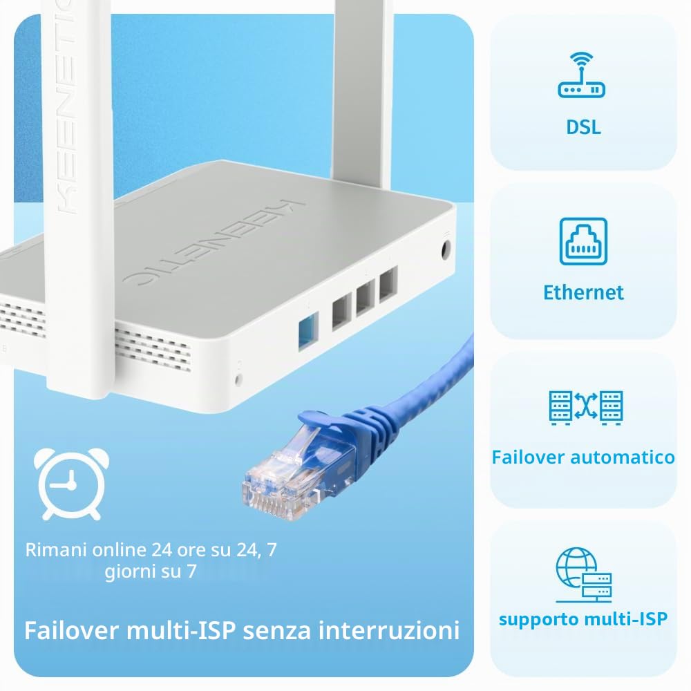 Keenetic Explorer Router/Extender Wi-Fi 5 mesh AC1200 con smart switch a 4 porte