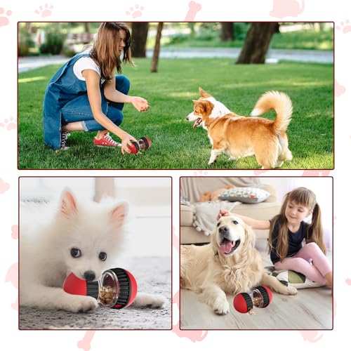 HBSFBH Rollender Leckerli Spender, Leckerli Dosierung Verstellbare Hundespielzeug, Rolling Feeder Hundespielzeug, Slow Feeder für Hunde Spielzeug, Unterhaltsames Spielzeug für Hunde zur Futterausgabe