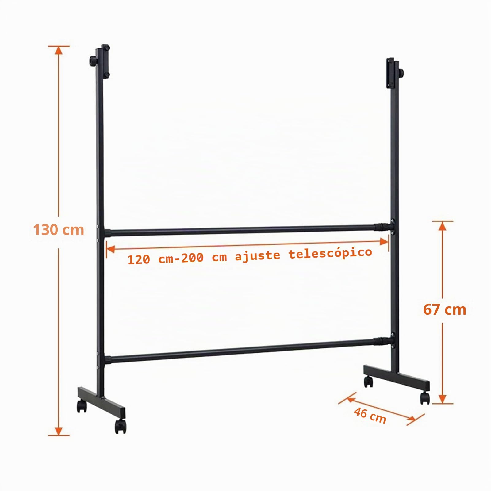 Soporte De Metal Móvil Negro con Ruedas, Soporte Universal Ajustable, para Pizarra, Pizarra, Tablón De Anuncios