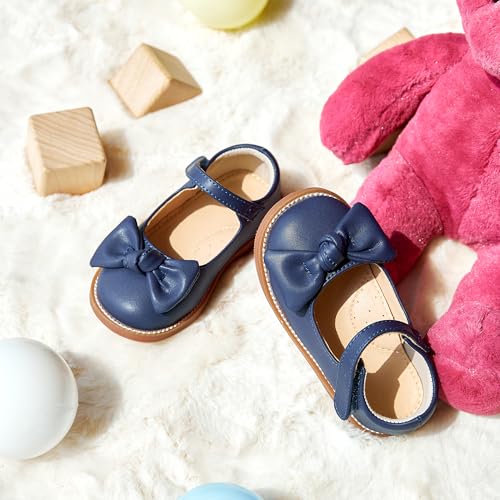 Image of Flaryzone Toddler Little Girl Mary Jane School Uniform Oxfords Flat Dress Shoes