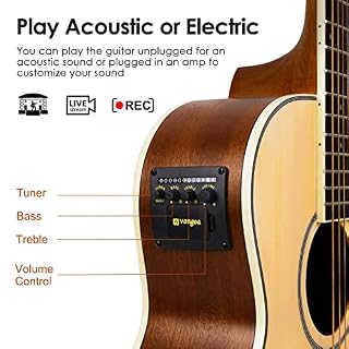 Vangoa 3/4 Guitare Électro Acoustique 36 pouces Débutants Guitare Country Folk Set avec Égaliseur 2 bandes, Accordeur… - Les Beatles, Paul McCartney, John Lennon, RIngo Starr, George Harrison Vangoa 3/4 Guitare Électro Acoustique 36 pouces Débutants Guitare Country Folk Set avec Égaliseur 2 bandes, Accordeur… – Image 3