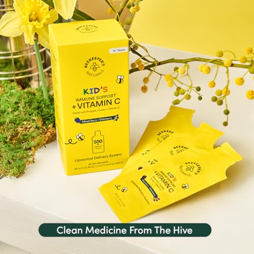 Image of Beekeeper's Naturals Kid's Immune Liposomal Vitamin C, Mixed Berry, 30 Ct