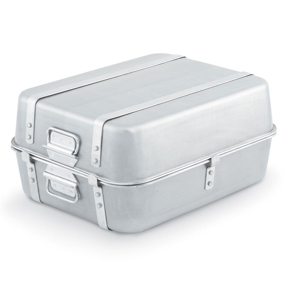 Vollrath 68360 23-1/4 Quart Double Roaster Set with Straps, Aluminum, NSF
