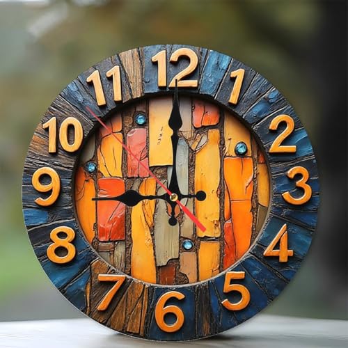 Reloj de pared de madera único 10 pulgadas decorativo miniatura 1