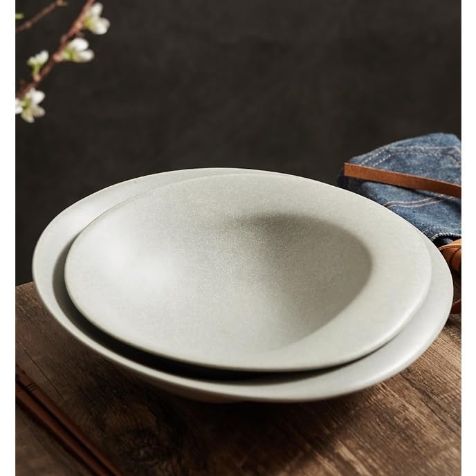 Piatti Cena Piatto fondo nordico Piatto retrò Piatto creativo Piatto da ristorante Piatto in ceramica for cibo occidentale Piatto speciale for hotel Forniture Per Feste(9.4inch)