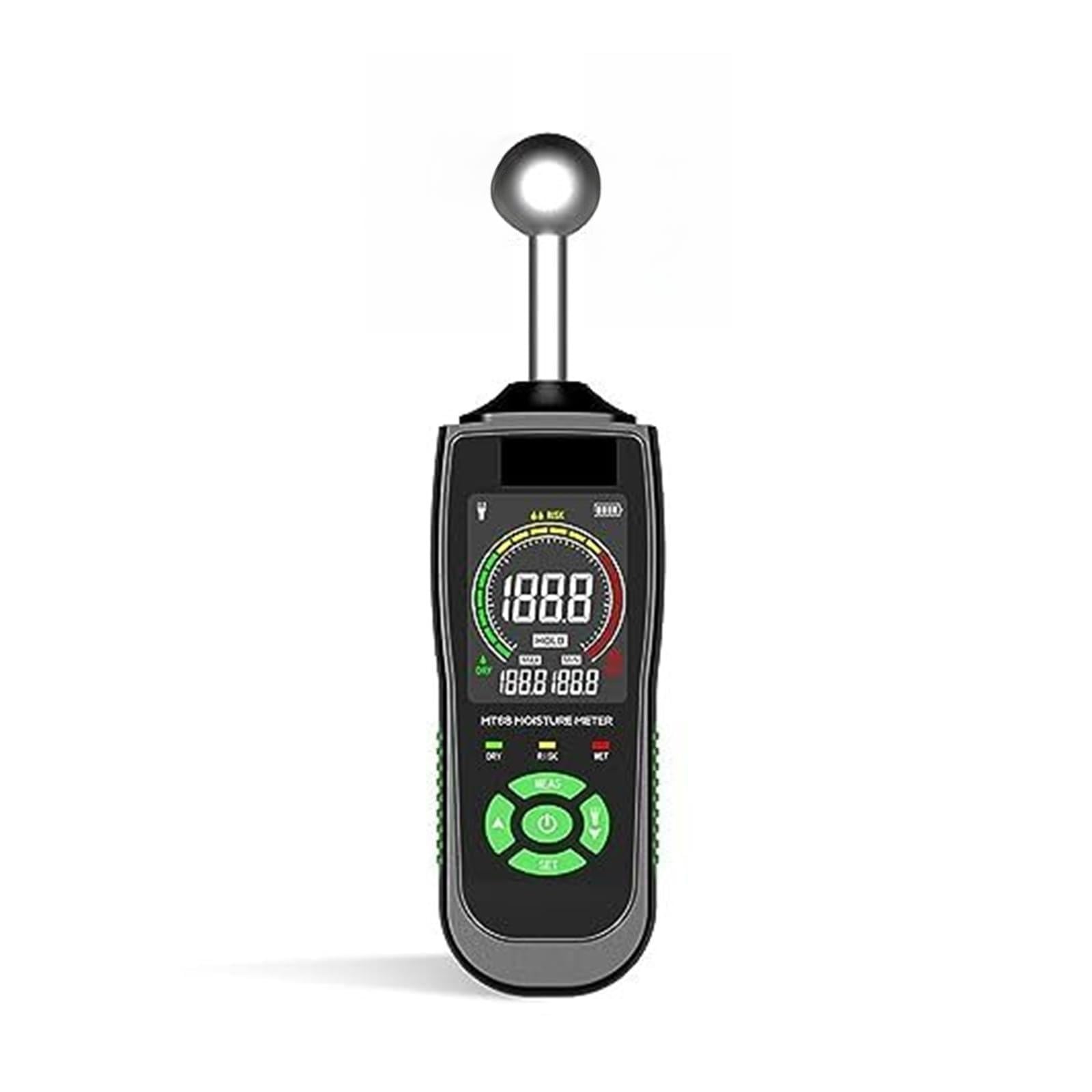 Misuratore digitale di umidità del legno MT68 Rilevatore senza contatto con schermo LCD e allarme
