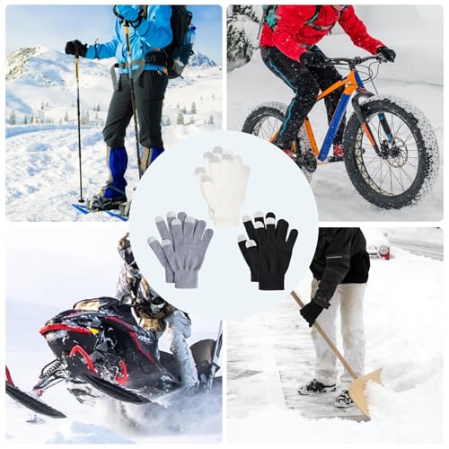 Image of Pistha 24 Pairs Winter Gloves Touch Magic Screen Gloves Stretchy Knit Cotton Gloves Bulk For Men Women Homeless Cold Weather