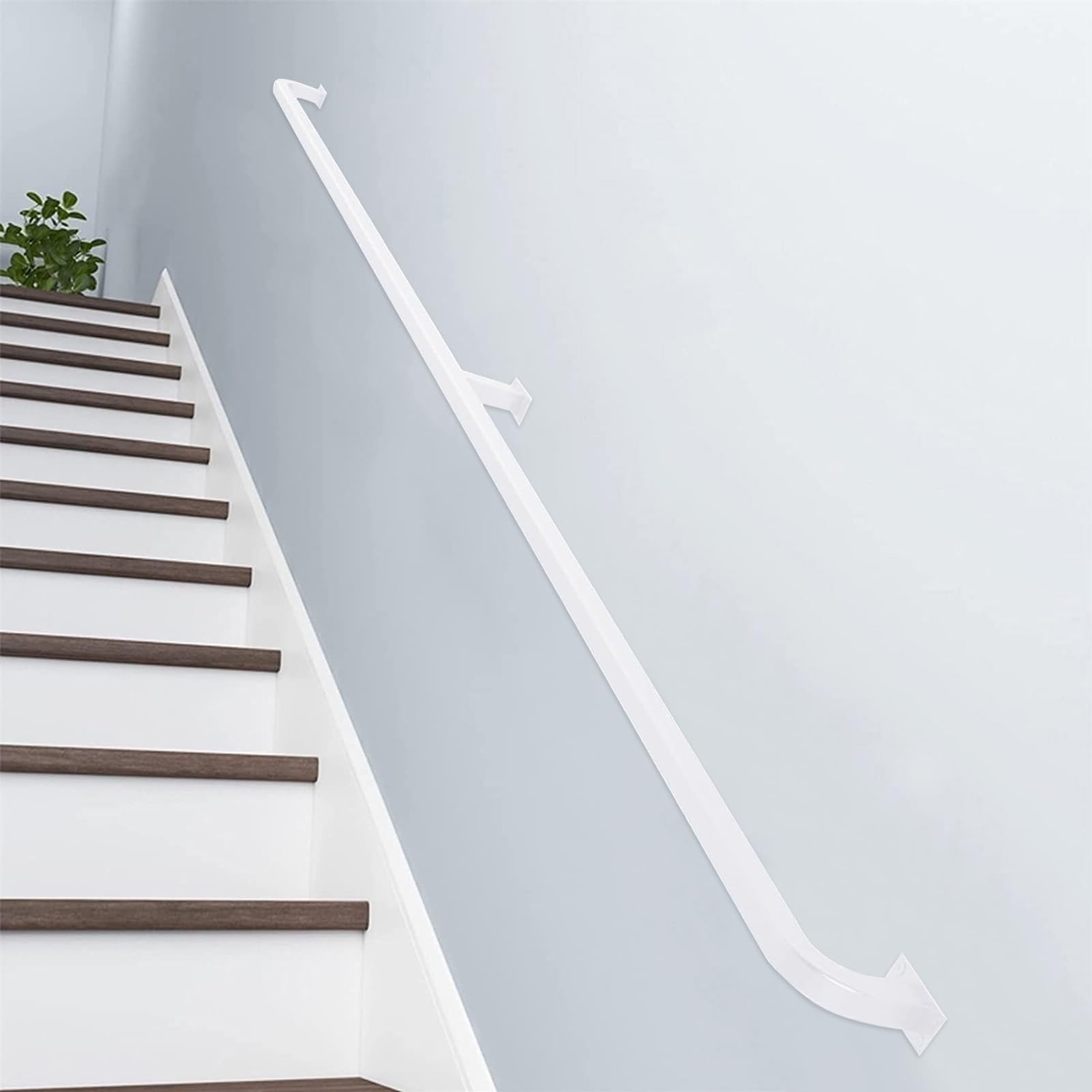 Rambarde murale blanche antidérapante en acier galvanisé de 200 cm pour intérieur