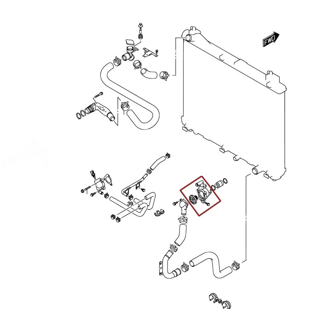 Thermostat mit Gehäuse 17690-69G00 Passend für Suzuki Jimny JB43W 1998-2019 Ignis Swift SX4 EZ Liana Aerio M16A M13A 1769069G00 Thermostat Kühlmittel(1 Set (2pcs))